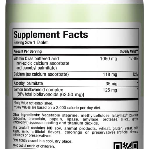 Close-up of Maxi Health Max C Gram Plus tablets highlighting buffered formulation.