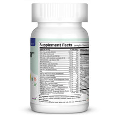 Maxi Health Mens Multivitamin 50 Plus bottle nutrition panel highlighting vitamins and minerals for heart and brain support.