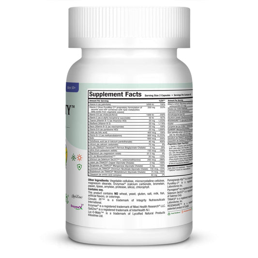 Maxi Health capsules in hand showing high-absorption nutrients