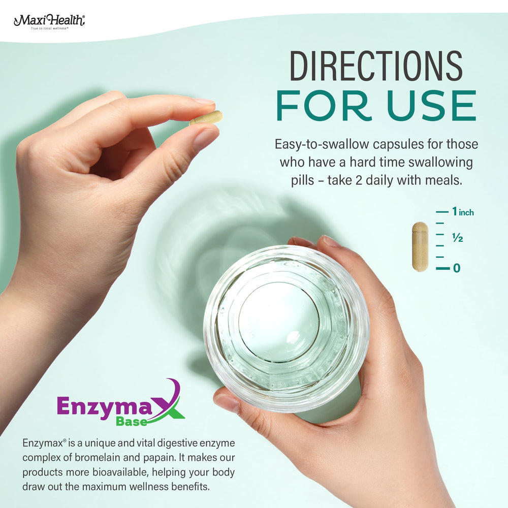 GMP-certified facility stamp on Maxi Health bottle confirms quality manufacturing