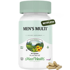 Maxi Health Men's Multivitamin bottle front supports daily energy.