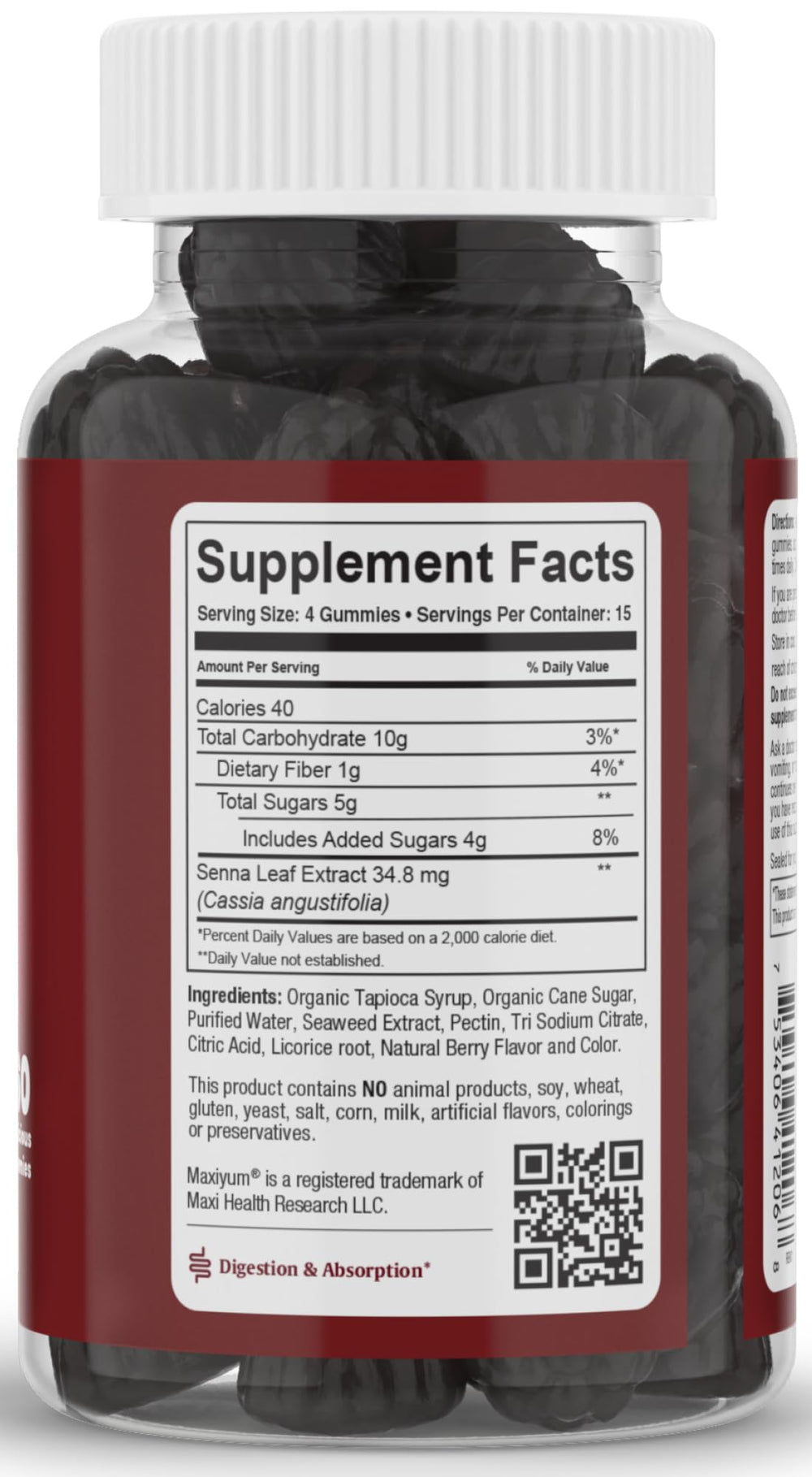 Close-up of berry flavored gummies by Maxi Health offering kid-friendly taste