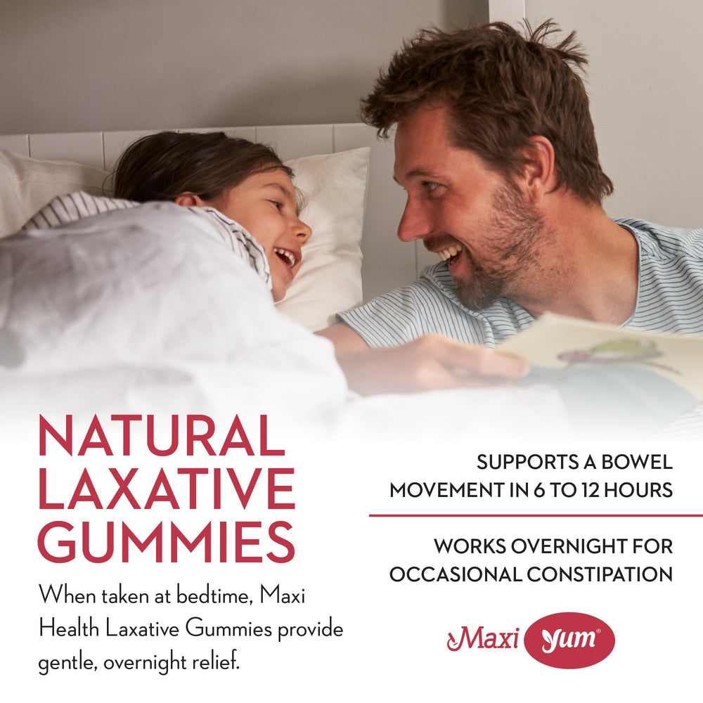 Ingredients label on Maxi Health gummies highlighting vegan and non-GMO features