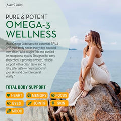 Maxi Health Omega 3 packaging Kosher certification badge.