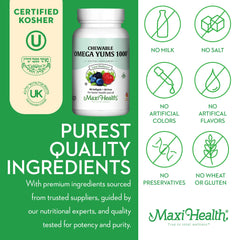 Maxi Health Omega Yums 1000 heart-support EPA/DHA may support heart health.