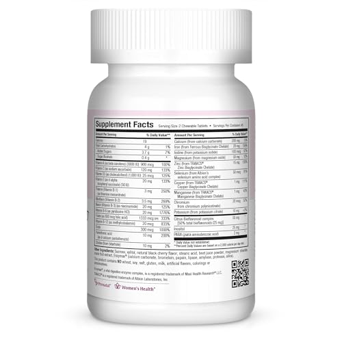 Maxi Health pregnancy vitamins with cherry flavor, easy to chew