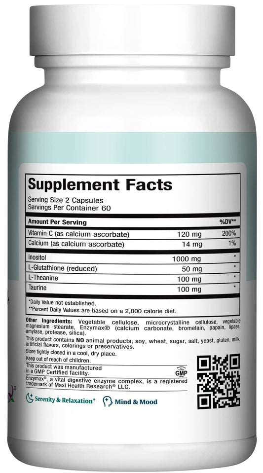 Maxi Health Relax to The Max capsules close-up highlighting calming ingredients.