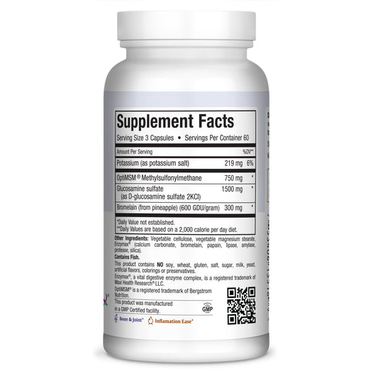 Maxi Health Super Glucosamine capsules being poured for daily joint comfort