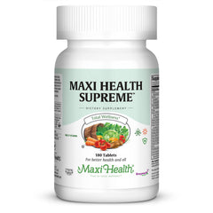 Maxi Health Supreme multivitamin bottle front view for daily wellness support