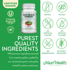 Vegan-friendly Maxi Health Supreme veggie capsules for everyday vitality