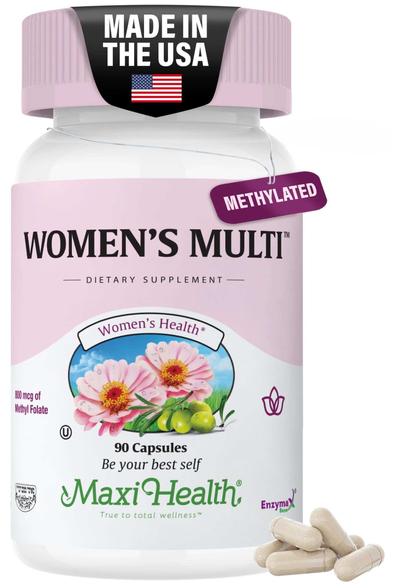 Maxi Health Womens Multivitamin bottle front view supports daily energy.