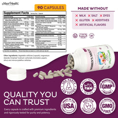 Maxi Health bottle with spoon shows convenient daily dosing for routines.