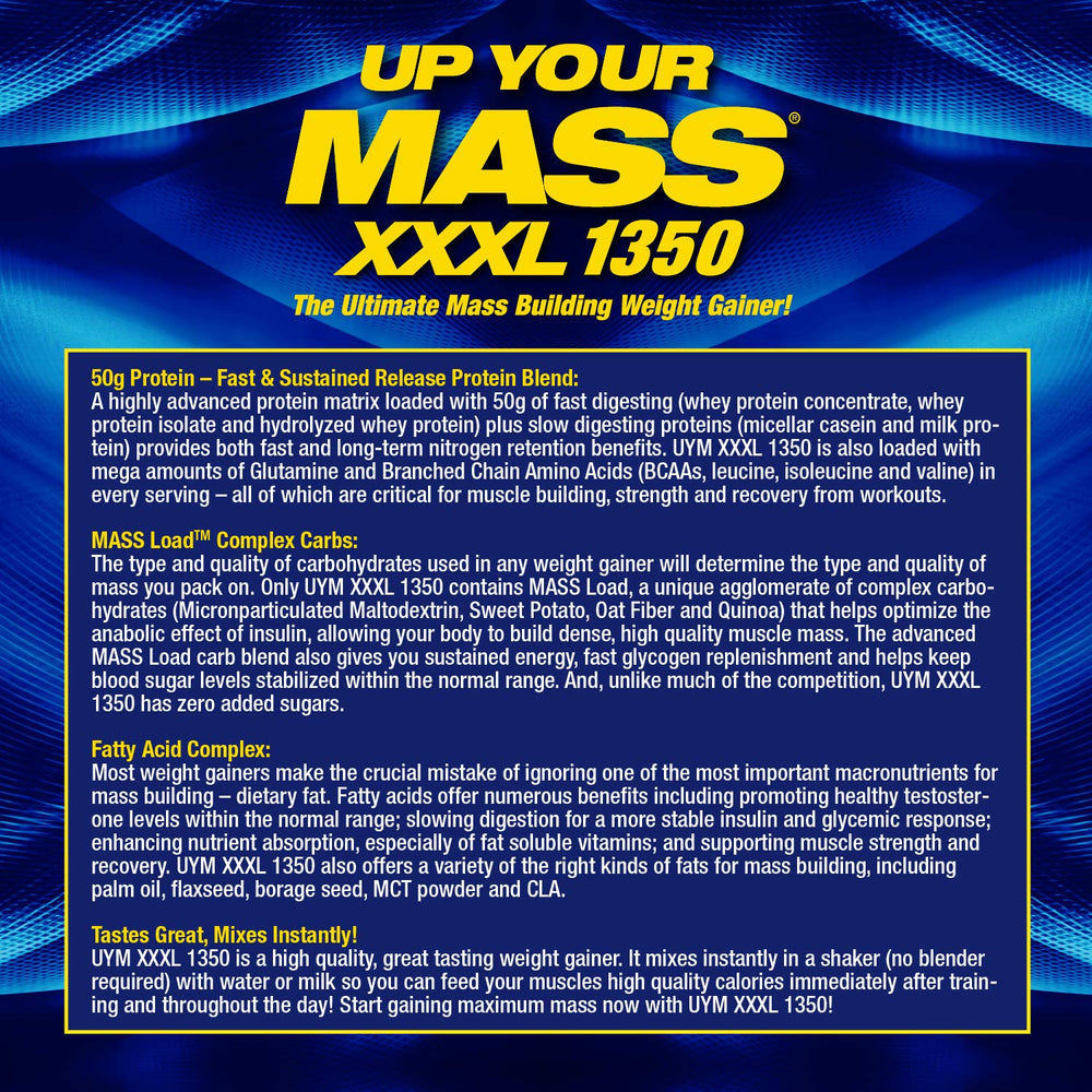 Maximum Human Performance UYM XXXL shaker on a counter ready for daily protein