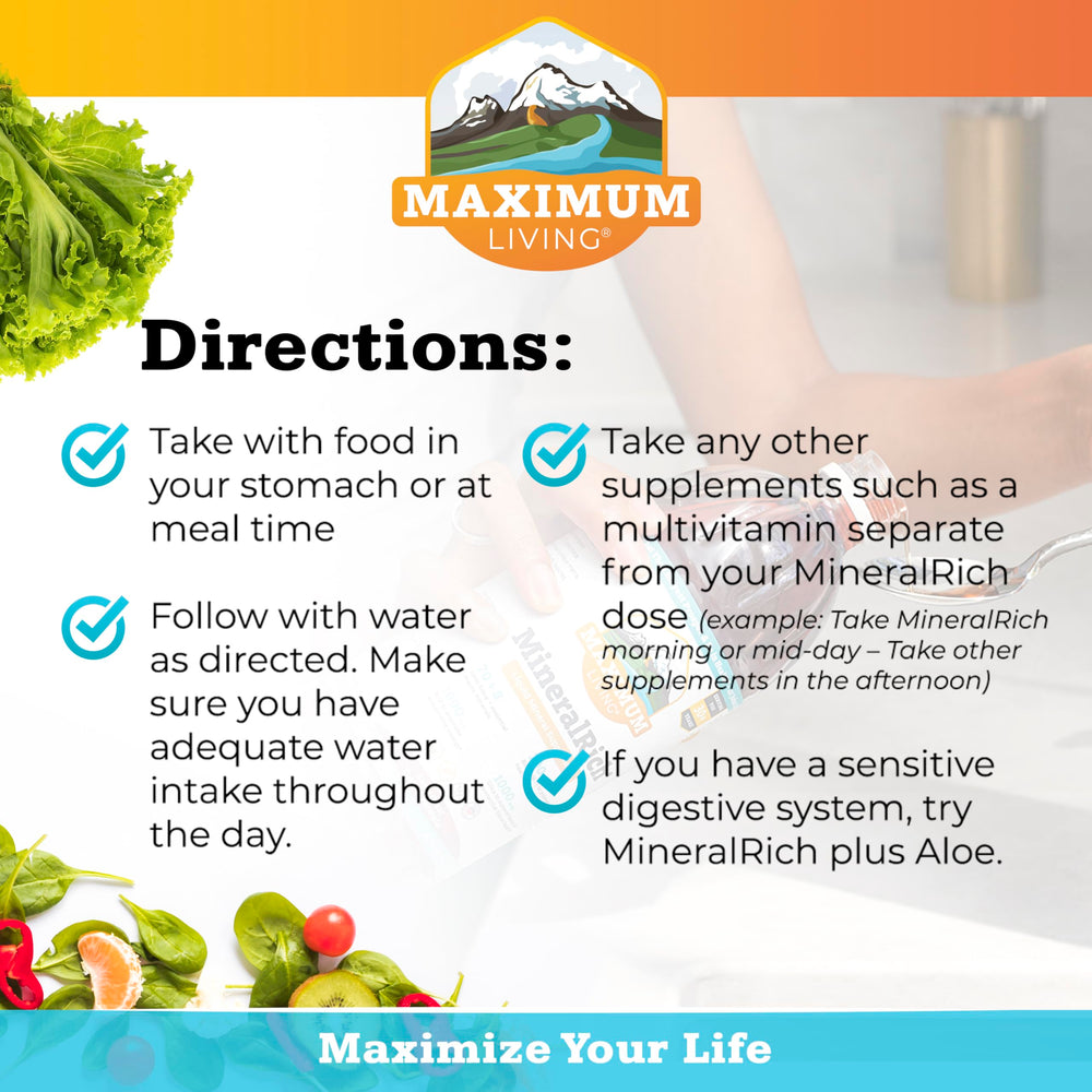 Maximum Living MineralRich bottle on kitchen counter for everyday health routine