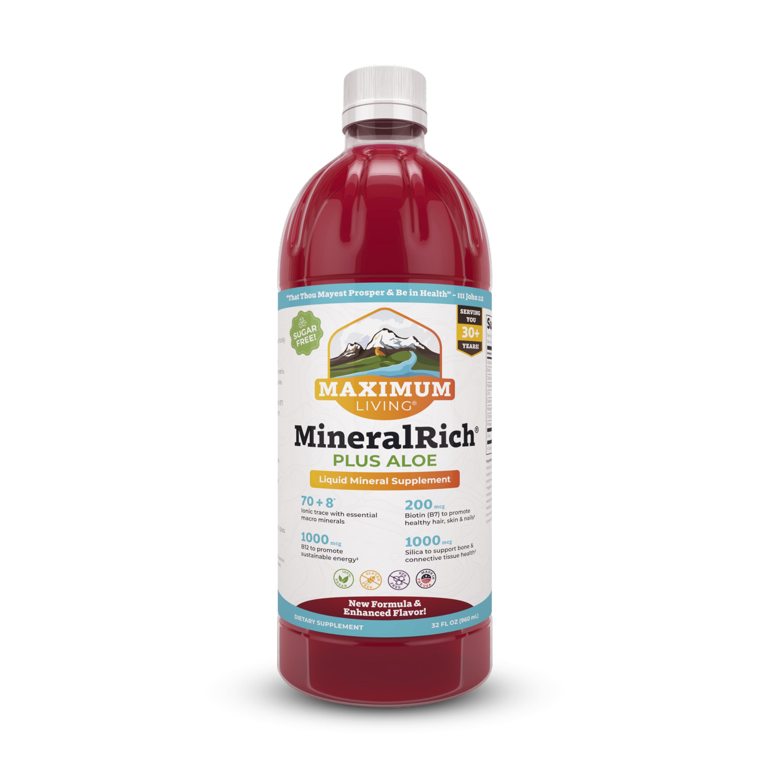 Maximum Living MineralRich bottle full for daily mineral and vitamin support