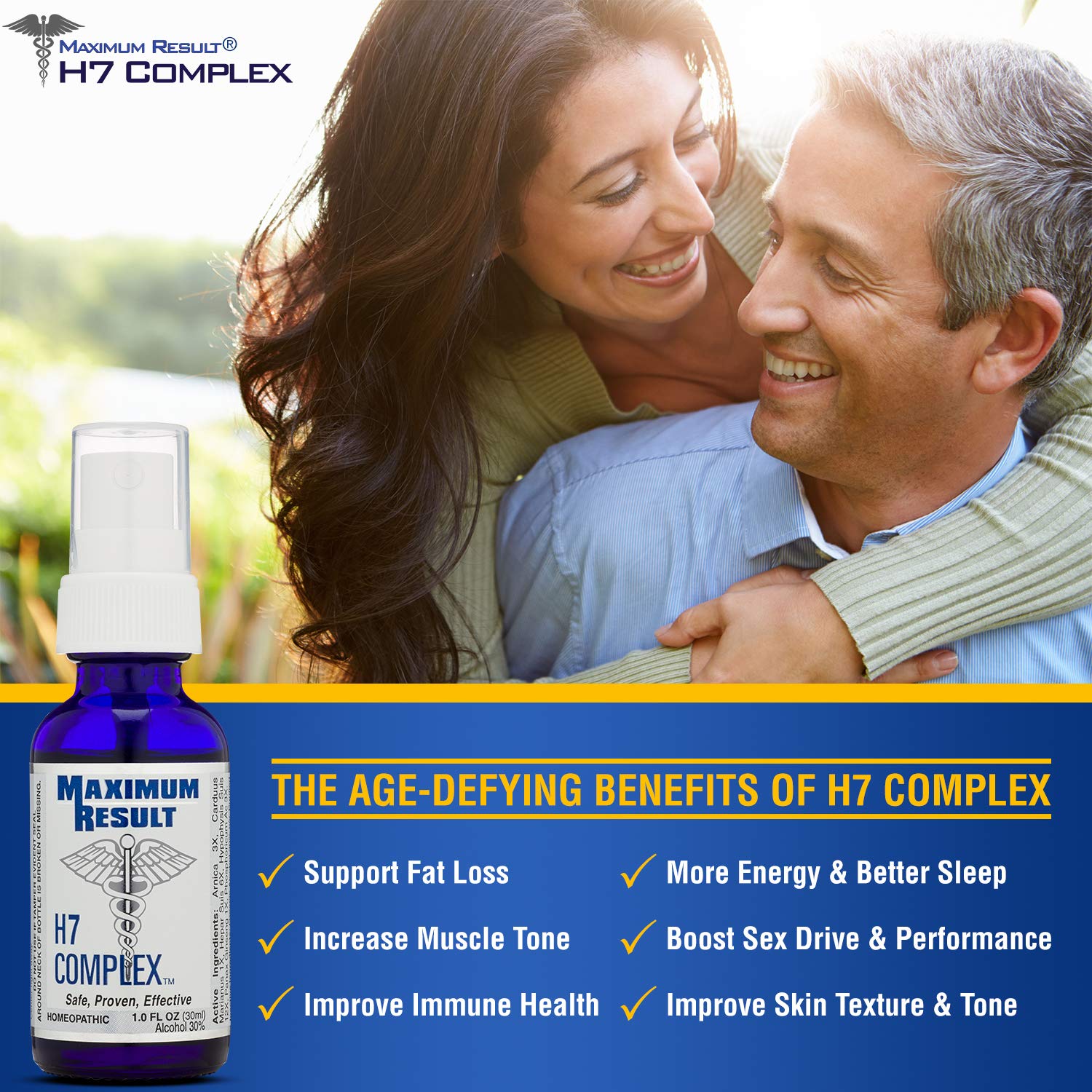 Maximum Result H7 Complex sublingual spray under tongue for easy absorption.