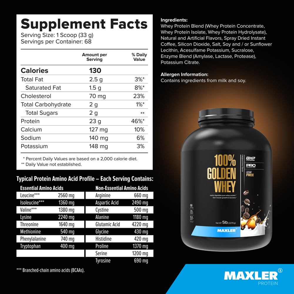 Maxler 100% Golden Whey flavors offer variety and taste