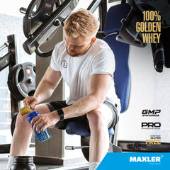 Maxler 100% Golden Whey ingredients blend with concentrate, isolate, and hydrolysate.