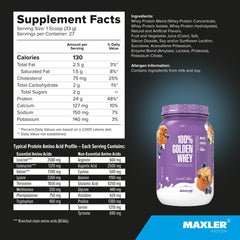 Maxler 100% Golden Whey made in USA with GMP standards.