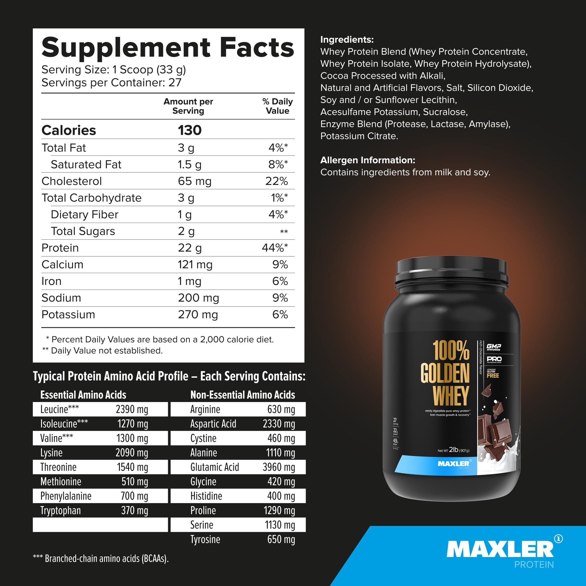 Maxler 100% Golden Whey post-workout shake ready for recovery moments.