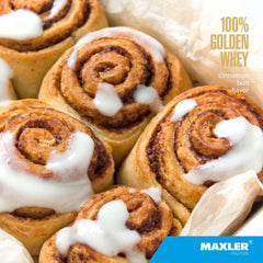 Maxler Cinnamon Bun shaker with powder for smooth blendable shake