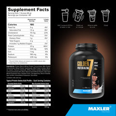 Maxler Golden 7 USA-made GMP label on product bottle.