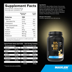 Maxler Golden Whey Banana Cream mix image shows inviting texture without clumps.