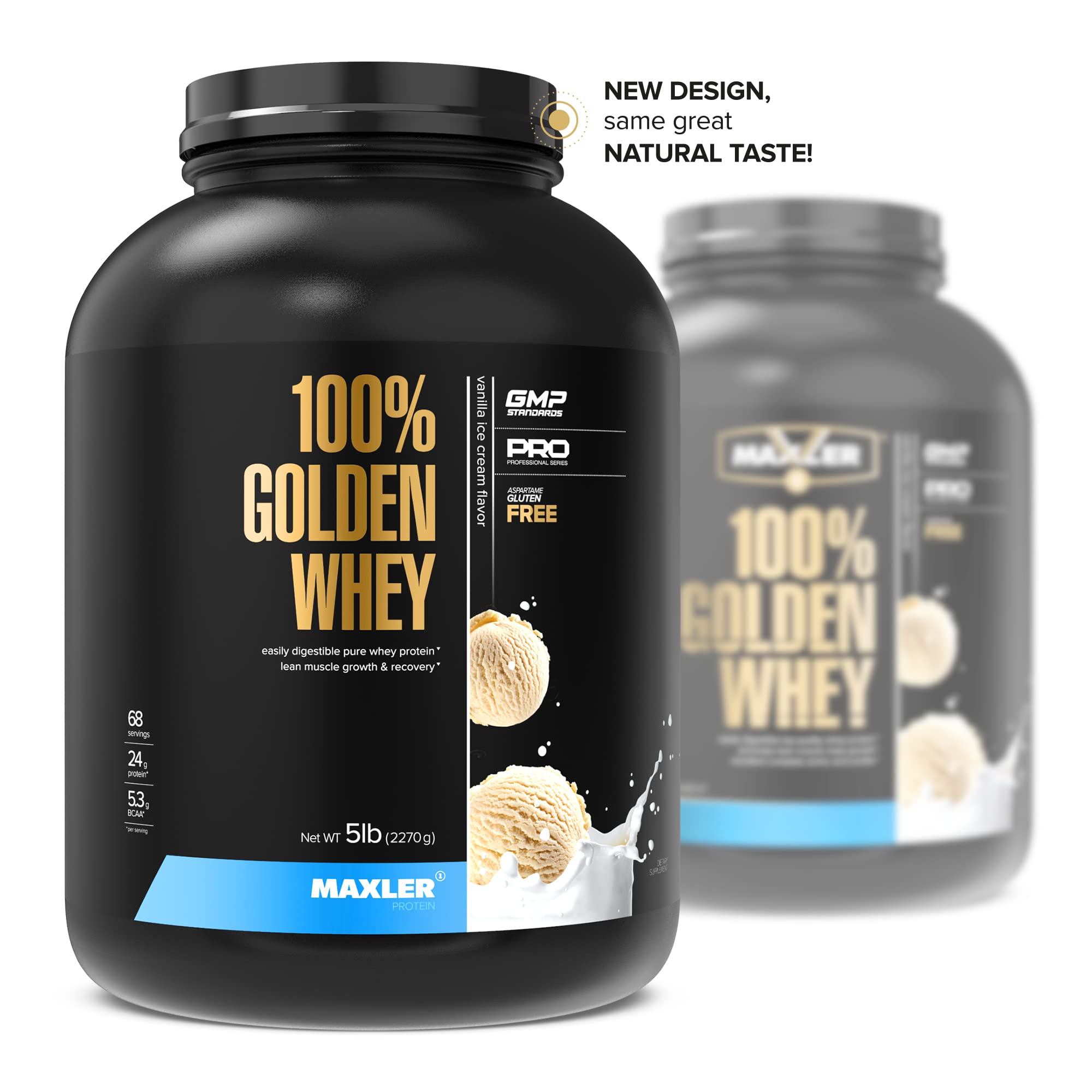Maxler Golden Whey nutrition panel highlights protein and BCAAs