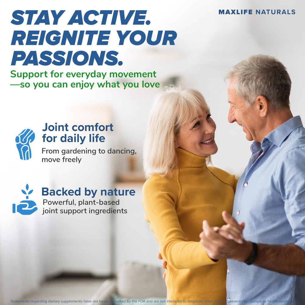 MAXLIFE NATURALS ArthroFlex bottle pour shows easy daily dosing.