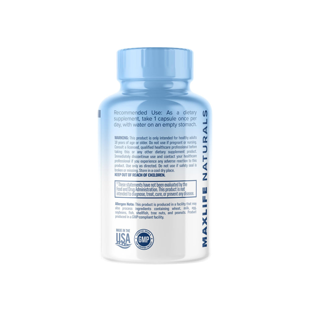MAXLIFE NATURALS ArthroFlex carton underscores Made in USA quality.