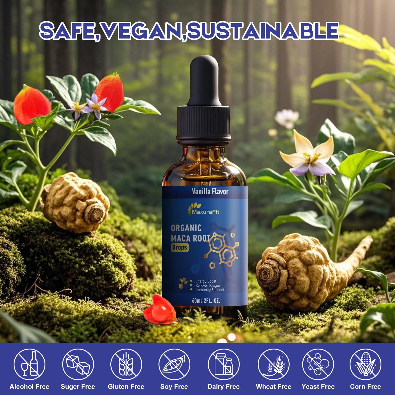 MaxuraFit morning routine drops mixed with water for a focused start