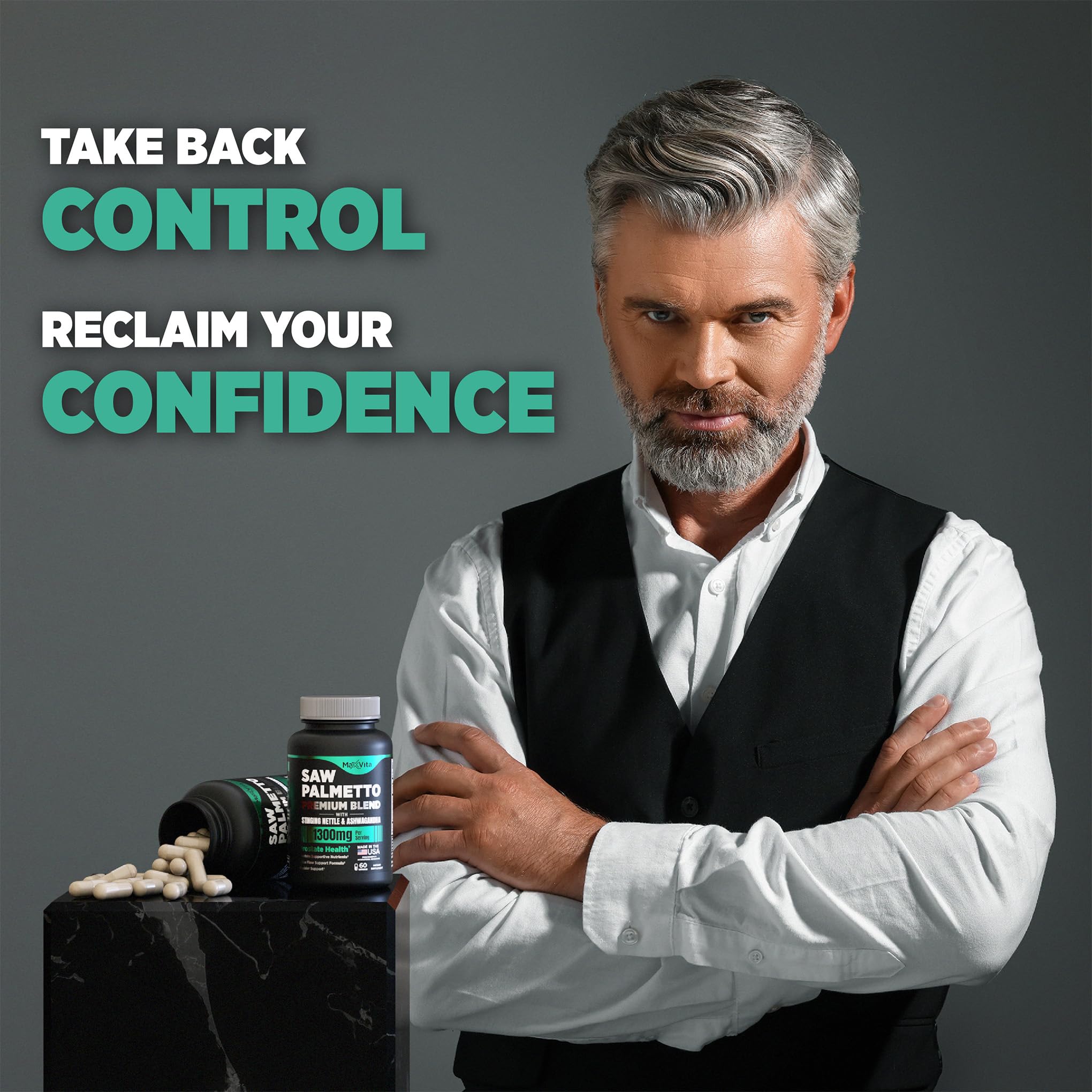 MaxVita Prostate Premium image featuring ashwagandha for balanced vitality.