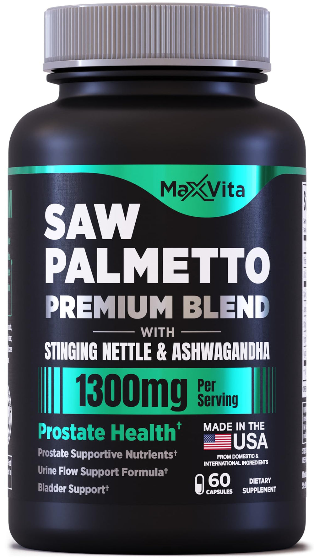 MaxVita Prostate Premium bottle with saw palmetto capsules for daily urinary support.