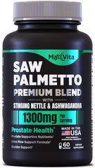 MaxVita Prostate Premium bottle with saw palmetto capsules for daily urinary support.