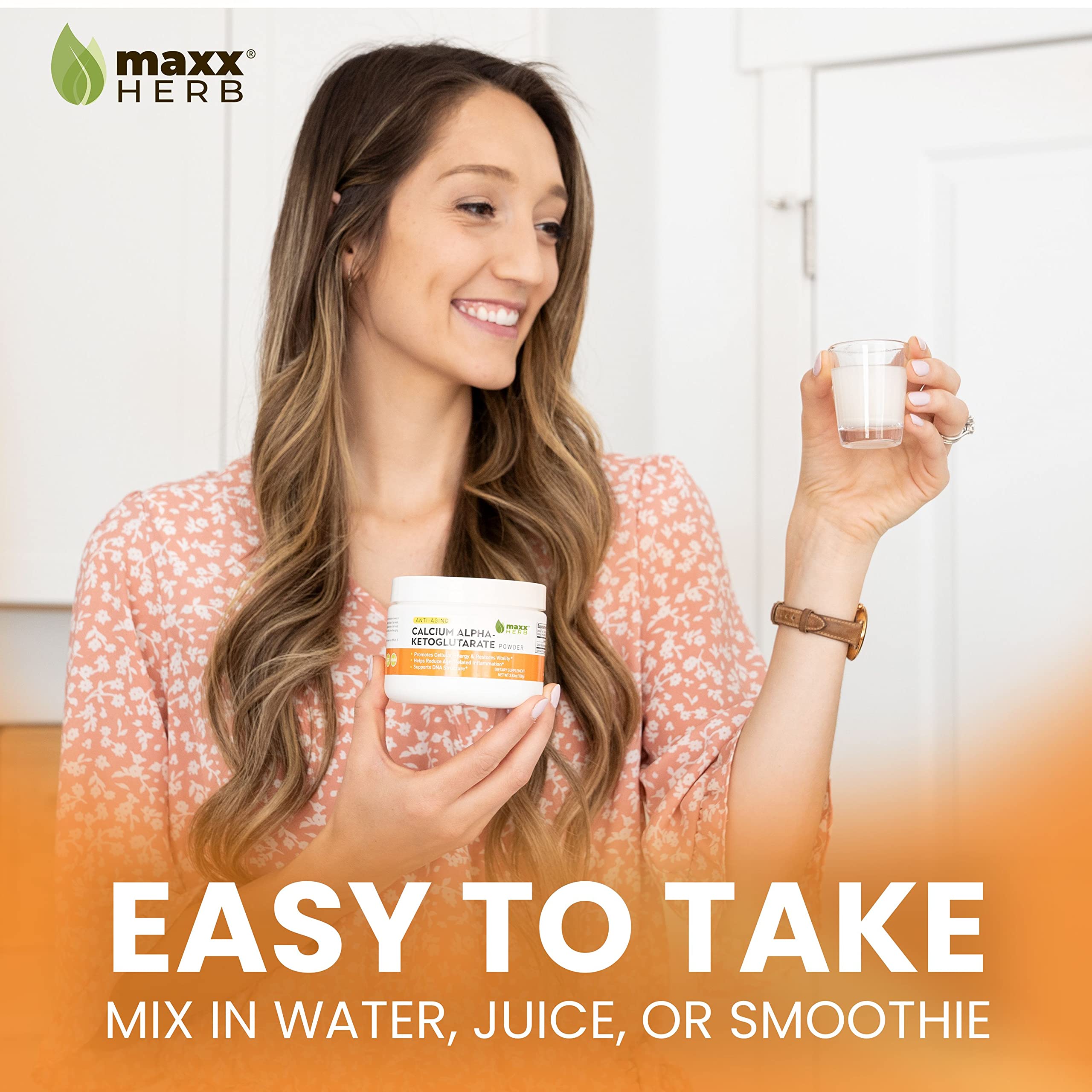 Smoothie-ready Ca-AKG powder for quick daily use