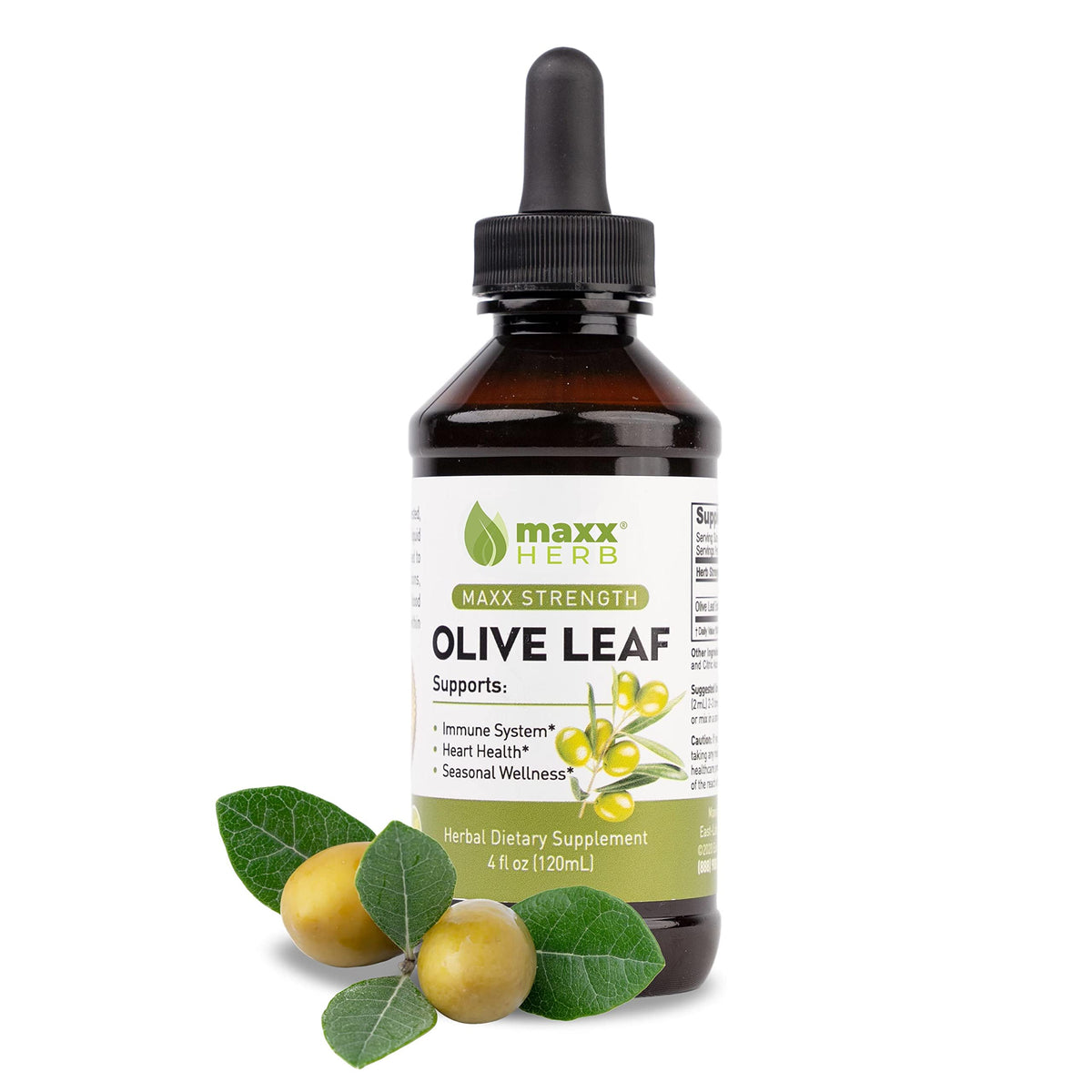 Maxx Herb Olive Leaf Extract bottle shown for convenient daily use and potential wellness support
