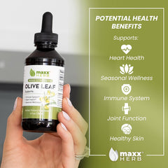 Pouring the concentrated olive leaf liquid to highlight quick uptake and ease of use