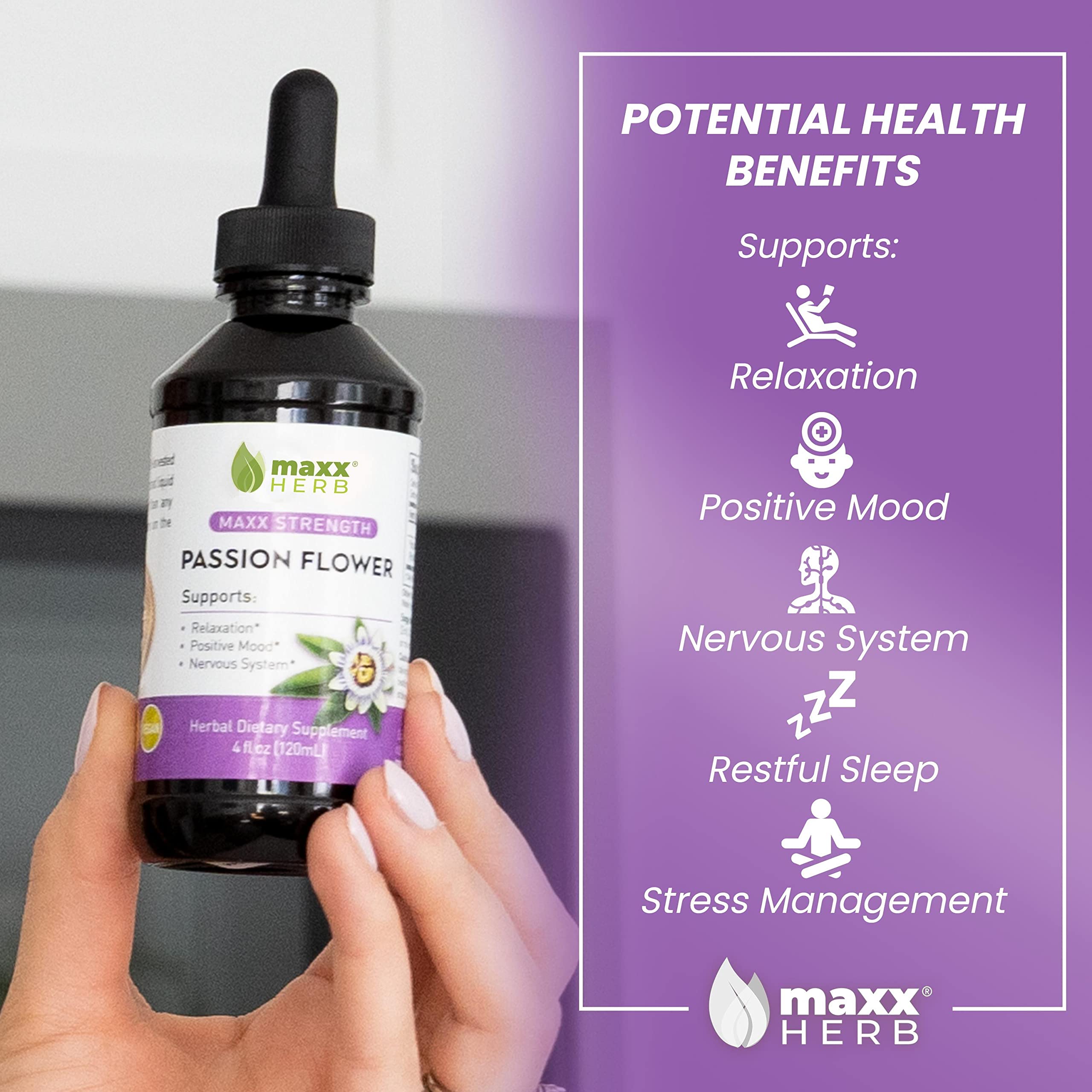 Maxx Herb four-bottle pack visual highlights convenient 240 servings.