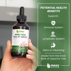 Detail of inner bark source signaling high-potency Pau D'Arco extract.