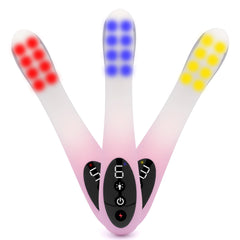 Mayoyosee red-blue-yellow light therapy wand close-up for targeted skin and muscle support