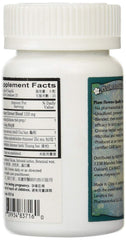 Close-up of plum flower formula packaging and herbal notes