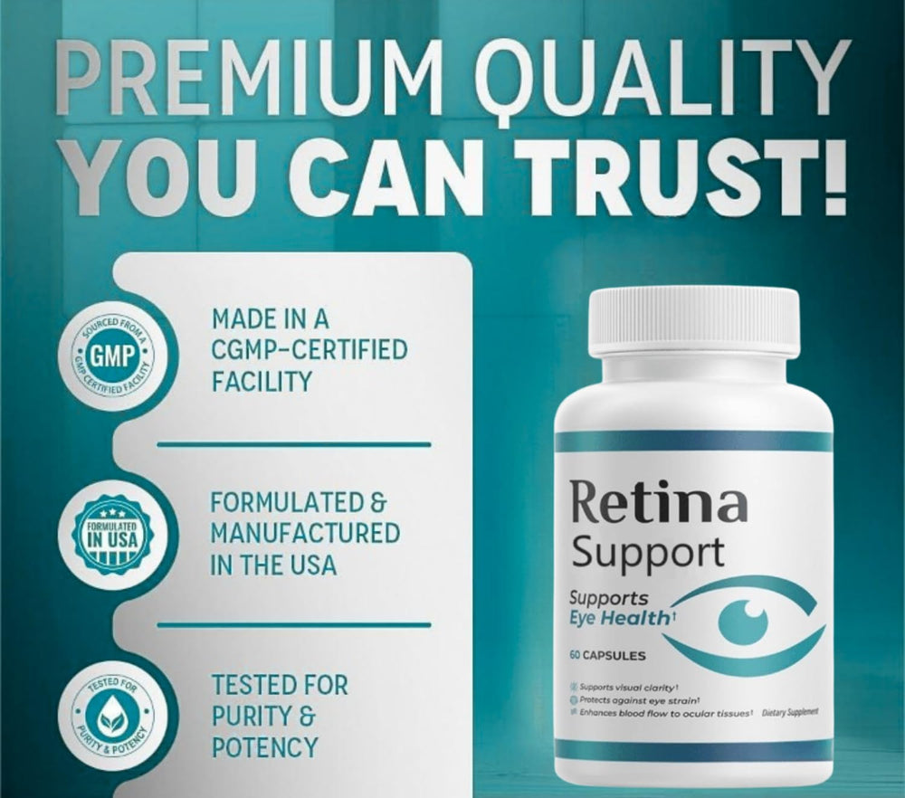 M B RetinaSupport bottle pour shot suggesting simple daily intake.