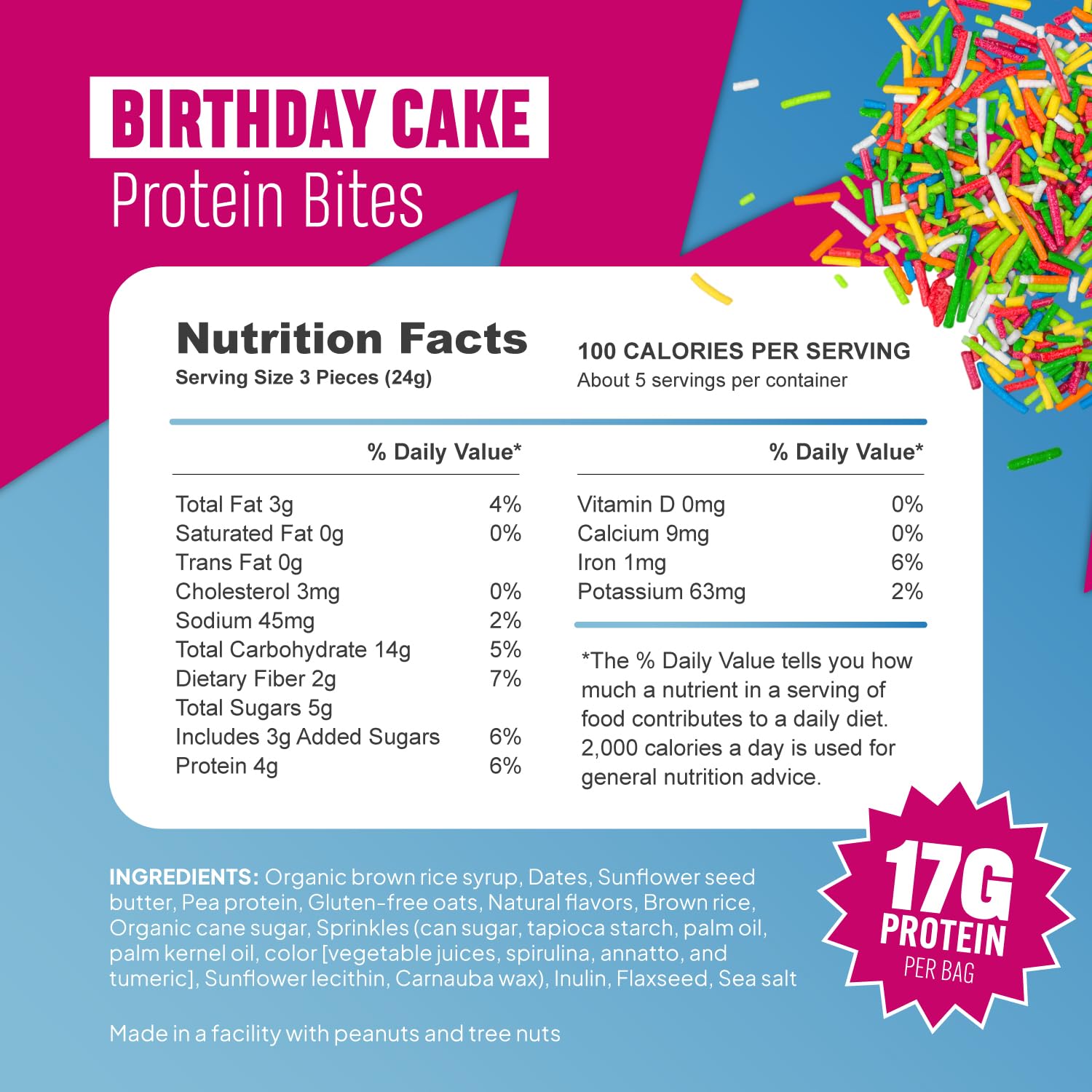 McCaffrey Protein Bites birthday cake bites closeup showing vanilla flavor.