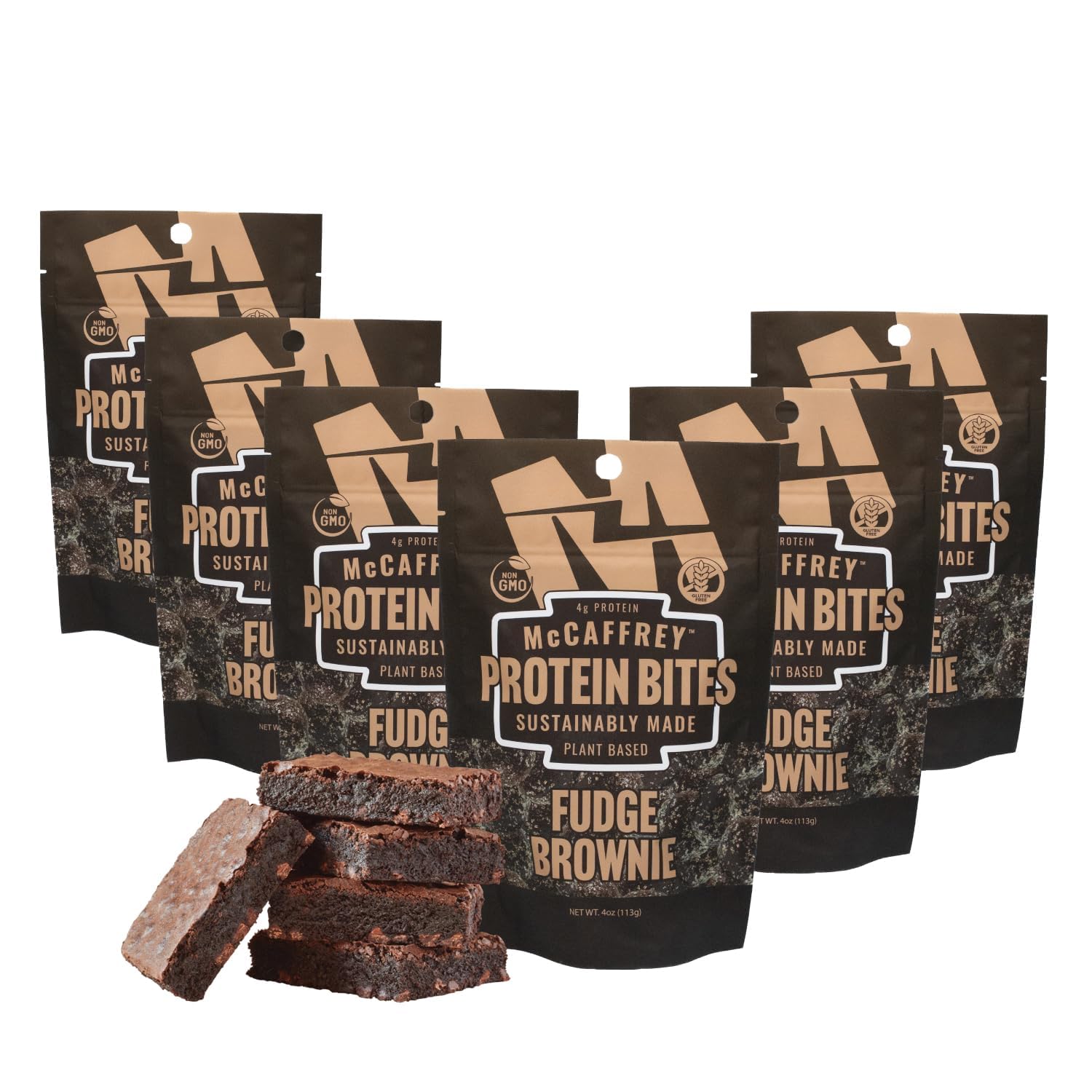 MCCAFFREY PROTEIN BITES fudge brownie pack: ready-to-eat protein snack for busy families