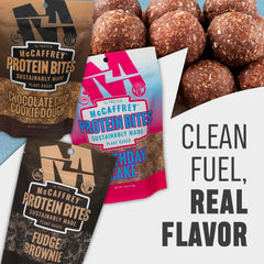 McCaffrey Protein Bites resealable pouch for backpacks.