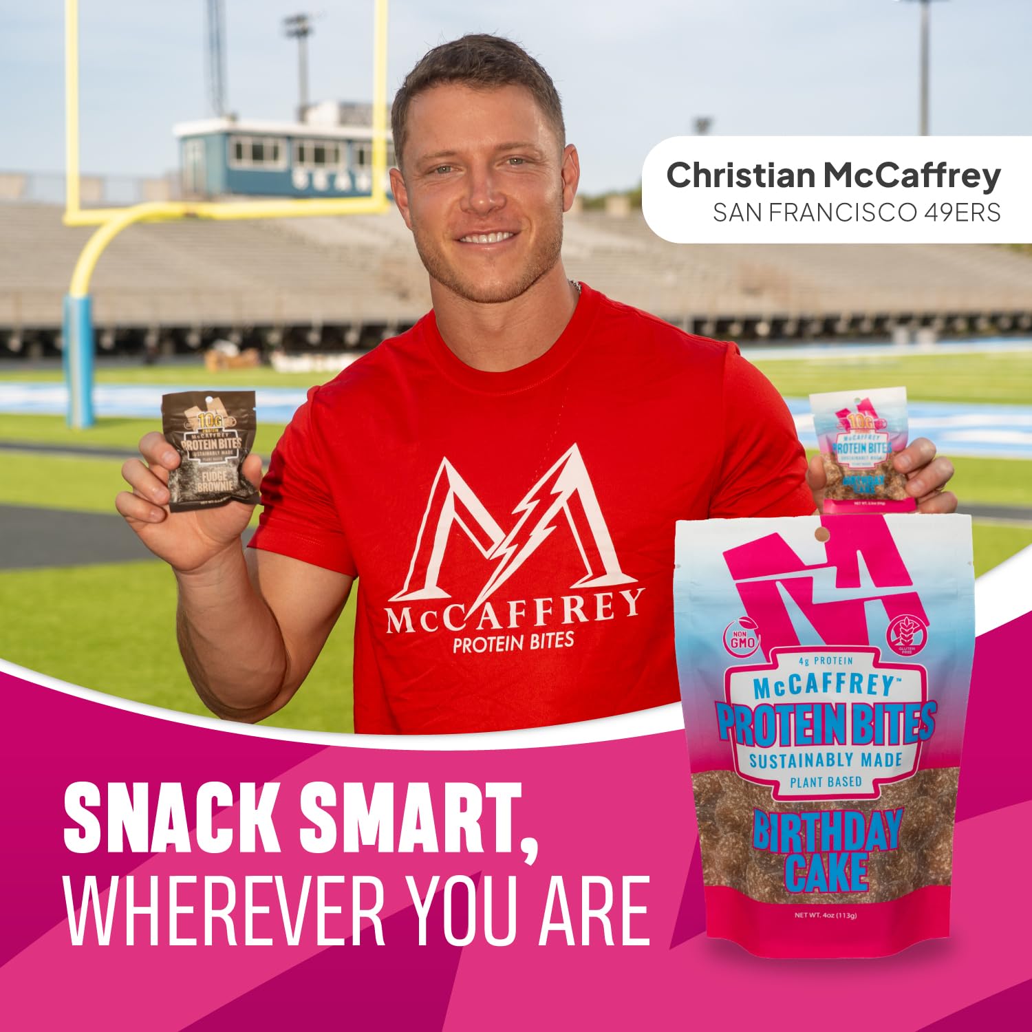McCaffrey Protein Bites energy-boosting snack for families on the go.