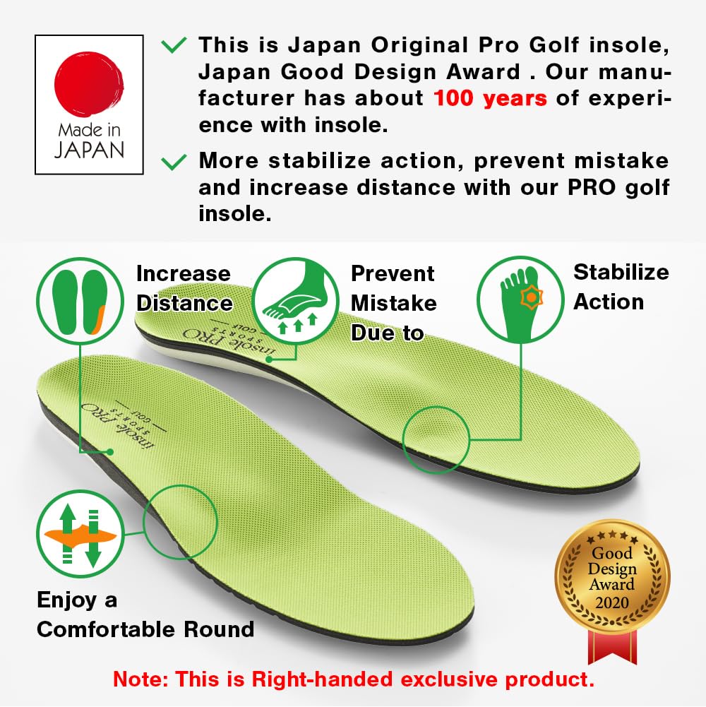 MCGear insoles left ball concave supports rotation for steadier downswing