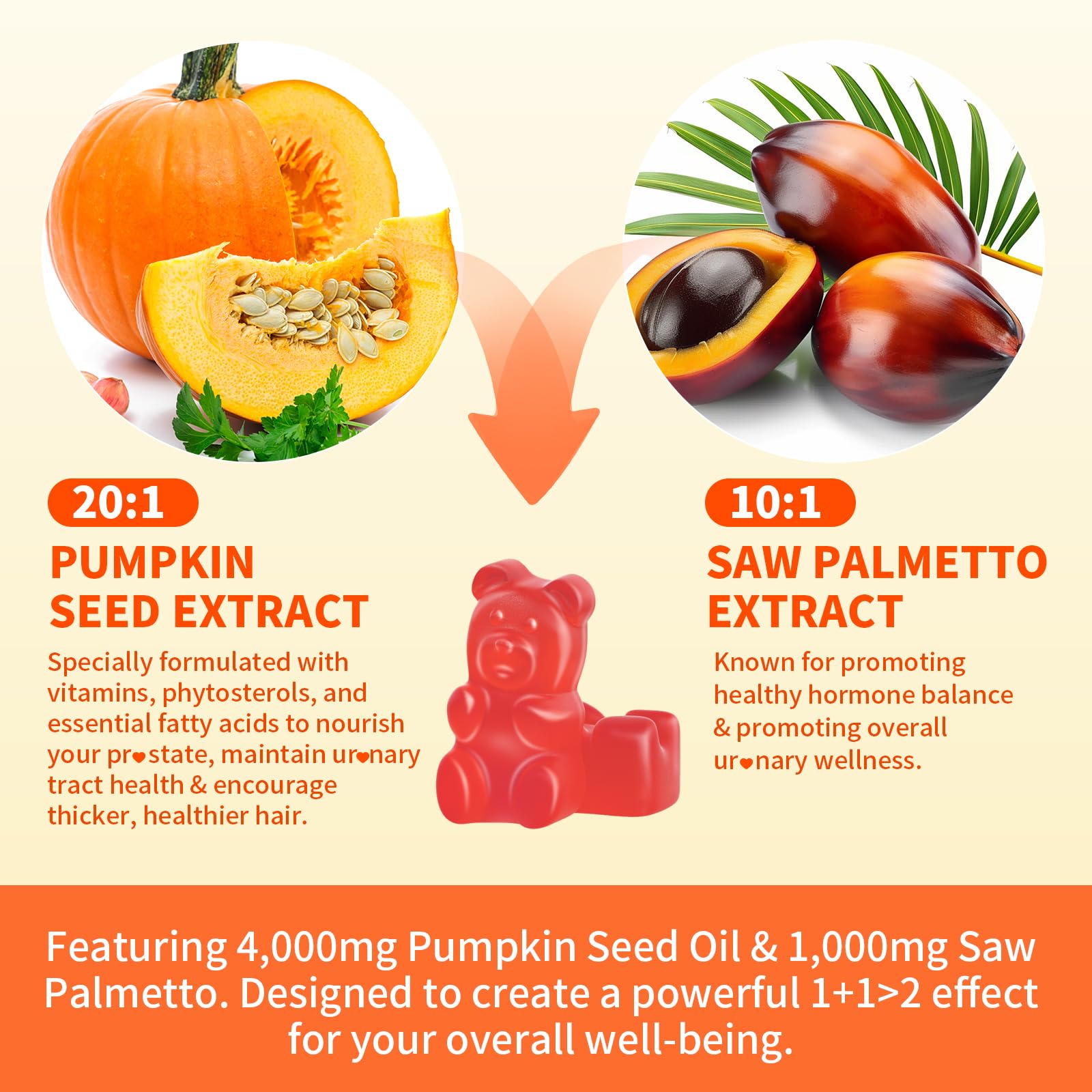 Mchokuu vegan pumpkin seed oil gummies close-up with strawberry taste for daily use