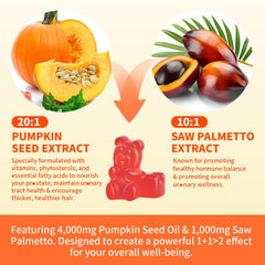Mchokuu vegan pumpkin seed oil gummies close-up with strawberry taste for daily use