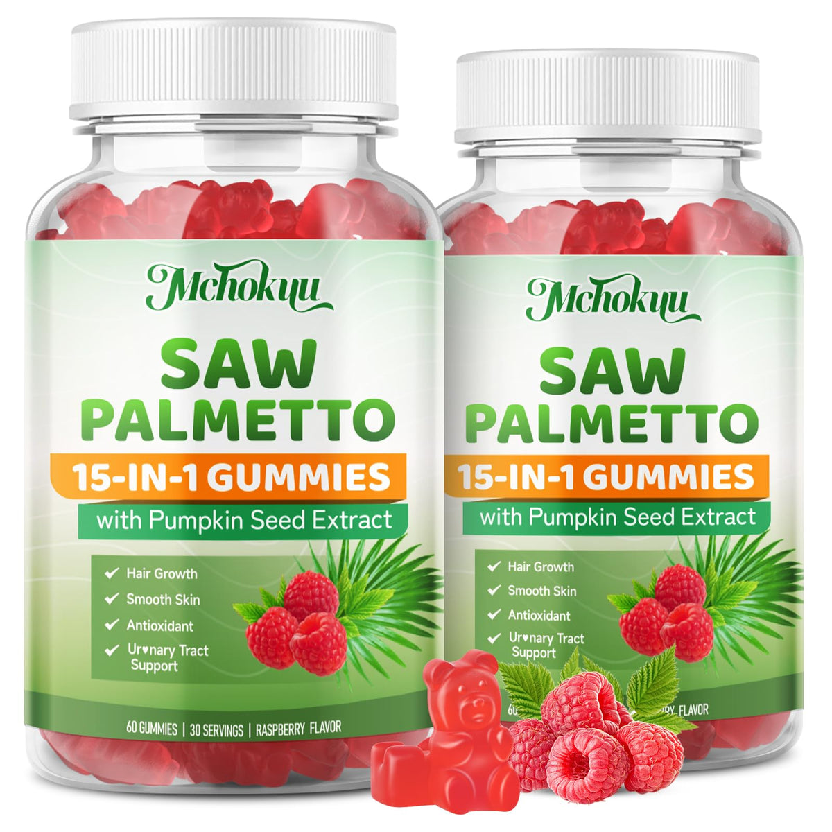 Mchokuu saw palmetto bottle supports a daily self care routine.